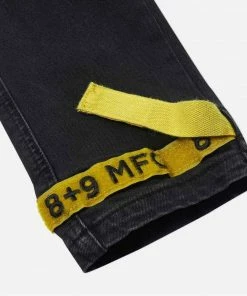 Eight & Nine (black/yellow Strapped Slim Utility Wash Jean) 7 Eight & Nine (black/yellow Strapped Slim Utility Wash Jean)