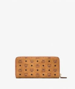 Mcm (cognac Zip Around Wallet In Visitors Originals) 7 Mcm (cognac Zip Around Wallet In Visitors Originals)