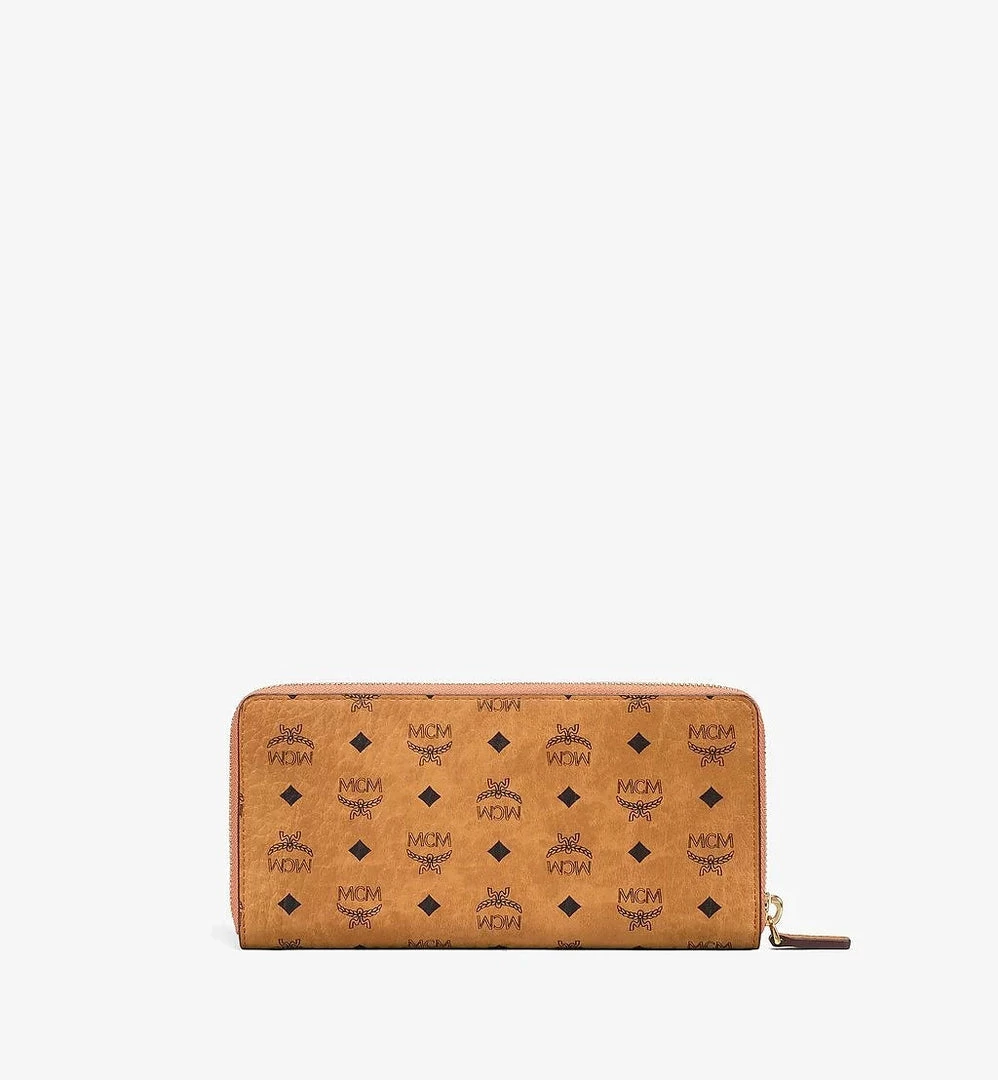 Mcm (cognac Zip Around Wallet In Visitors Originals) 5 Mcm (cognac Zip Around Wallet In Visitors Originals)