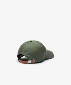 Lacoste Men’s Big Croc Gabardine Cap (Khaki Green Xzd)