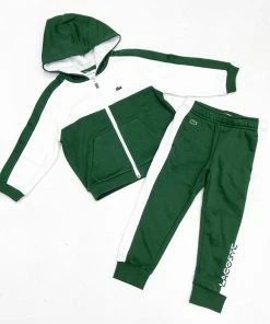 New Arrivals Lacoste (kids Green/white Jogging Set)