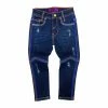 Elite Denim (kids Girls Dark Blue/multi Cut Jean)
