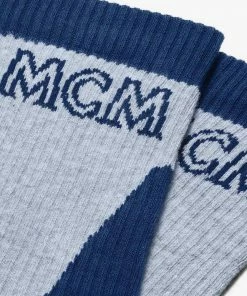 MCM (Grey Color Block Cotton Socks)