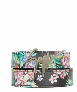 Giuseppe Zanotti (black Floral/sliver Leather Belt)