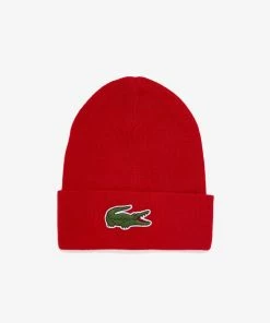 Lacoste (Mens Red Beanie Blend Knit)
