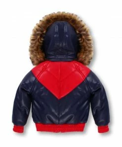 Dakoma (kids Blue/red Furry Leather Jacket)