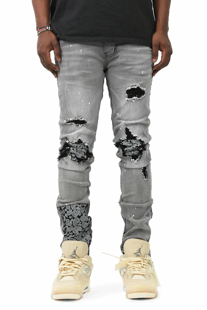 New Arrivals KDNK (grey Patch Bandana Jean) 3 New Arrivals KDNK (grey Patch Bandana Jean)