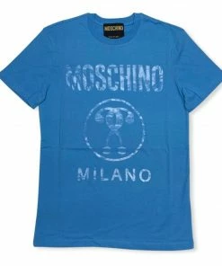 New Arrivals Moschino (blue Double Question Mark Jersey T-shirt)