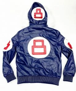 New Arrivals Robert Phillipe (Mens Navy Blue /red 8 Ball Jacket)