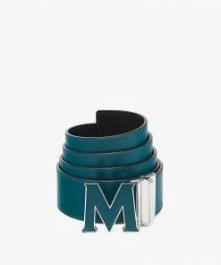 New Arrivals Mcm (Claus Leather Inlay M Reversible Belt 1.75” In Embossed Leather)