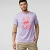 New Arrivals Psycho Bunny (mens California Lilac Henton Graphic T-shirt)