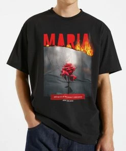 Maria By Fifty (black/red Crewneck T-shirt) New Arrivals