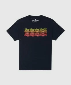 Psycho Bunny (mens Dark Navy Obey Graphic T-shirt)