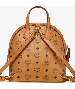 MCM (cognac Big Visetos Canvas Convertible Backpack)