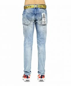 Cult Of Individuality (blue/yellow Rocker Slim Belt Stretch Jean)