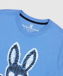 Psycho Bunny (men’s Marine Blue Sky Graphic T-shirt) New Arrivals