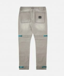 Eight & Nine (grey/teal Strapped Slim Utility Wash Jean)