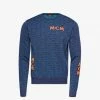 MCM (Men's Blue Indigo Monogram Wool Sweater)