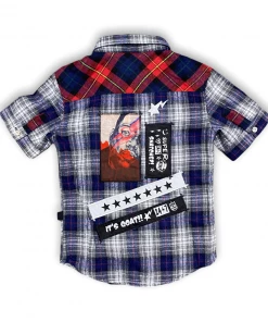 Kleep (kids Blue “less Money More Problem Button Up)