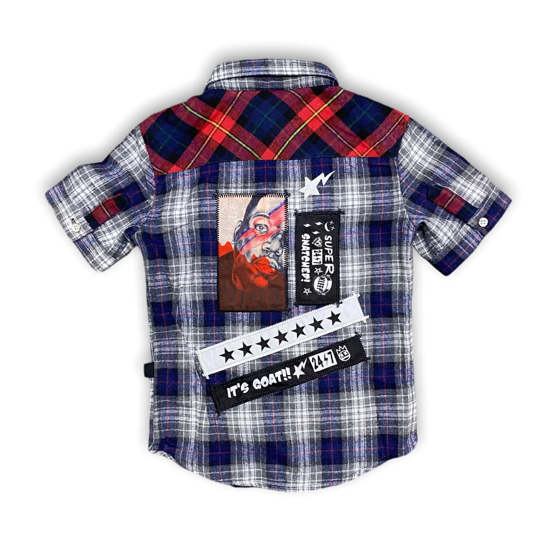 Kleep (kids Blue “less Money More Problem Button Up) 4 Kleep (kids Blue “less Money More Problem Button Up)