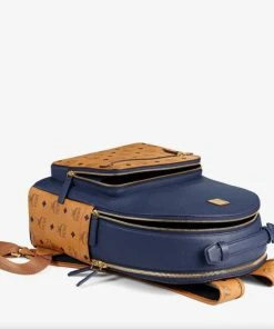 MCM (Navy Blue Cognac STARK BACKPACK)