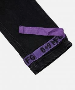 Eight & Nine (black /purple Strapped Slim Utility Wash Jean)