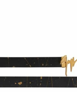 Giuseppe Zanotti (black/gold Leather Belt)