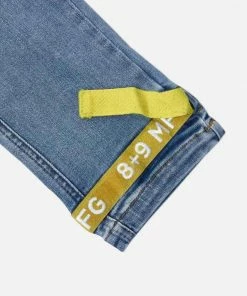 Eight & Nine (blue /yellow Strapped Slim Utility Wash Jean)