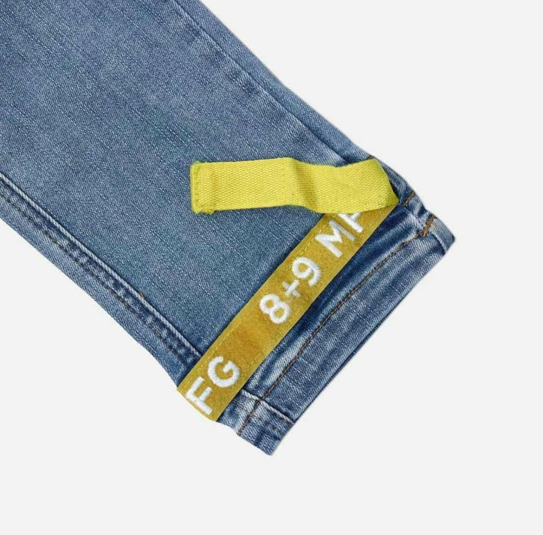 Eight & Nine (blue /yellow Strapped Slim Utility Wash Jean) 4 Eight & Nine (blue /yellow Strapped Slim Utility Wash Jean)