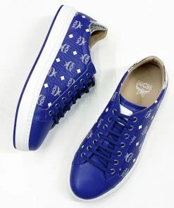 MCM (men’s Blue Low Top Sneakers In Visetos)
