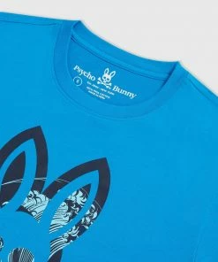 New Arrivals Psycho Bunny (mens Seaport Blue Thames Graphic T-shirt)