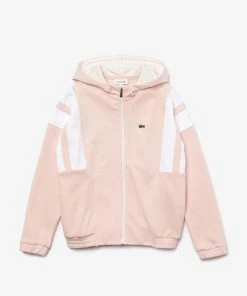 Lacoste (kids Pink Vintage Style Hooded Zip Hoodie ) New Arrivals