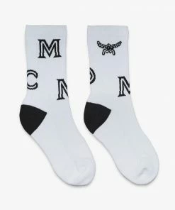 New Arrivals MCM (white Monogram Print Cotton Socks)