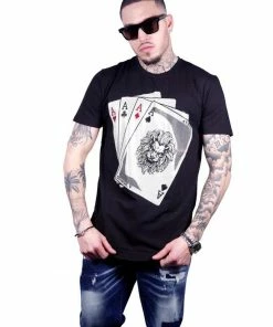 AVENUE GEORGE (Black/white Crewneck T-shirts)