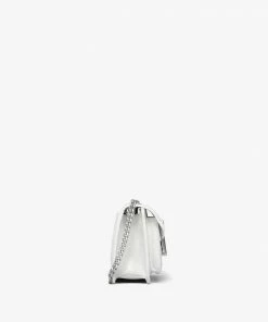 New Arrivals Mcm (white Quilted Shoulder Bag In Crushed Leather)