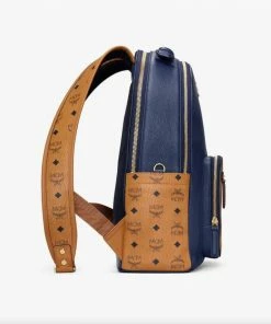 MCM (Navy Blue Cognac STARK BACKPACK)