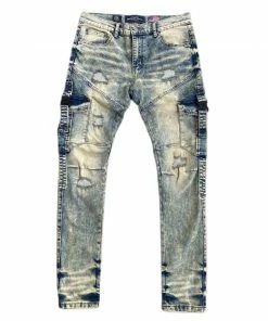 New Arrivals Damati Denim (blue/sand Cargo Wash Jean)