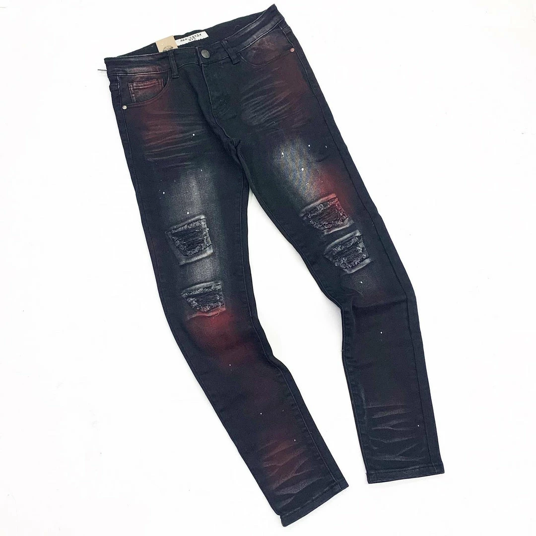 New Arrivals Reelistik Nyc (black/red Cut Wash Jeans) 3 New Arrivals Reelistik Nyc (black/red Cut Wash Jeans)