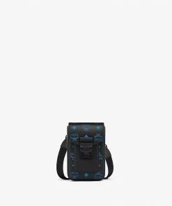 Mcm (crossbody Vallarta Blue Color Splash Logo Leather)