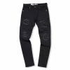 New Arrivals Denimicity (men’s Jet Black/grey Cut Biker Jean)