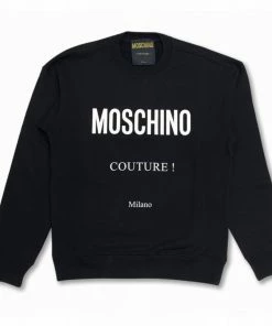 Moschino (black Cotton Sweatshirt With Logo)