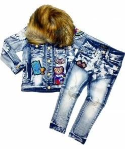 Elite Denim (kids Light Blue/white Wash Denim Set)
