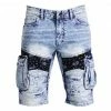 New Arrivals Focus (light Blue Cut Biker Bandanna Wash Short )