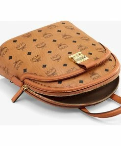 MCM (cognac Big Visetos Canvas Convertible Backpack)