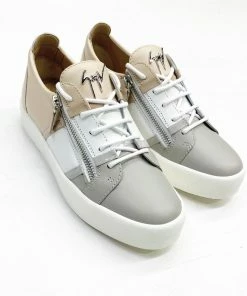 Giuseppe Zanotti (grey/white/beige Leather Low-top Sneaker)