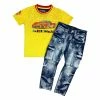 Elite Denim (kids Yellow/blue “win Short Set)