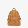 New Arrivals Mcm (cognac Medium Stark Studs Backpack In Visetos)