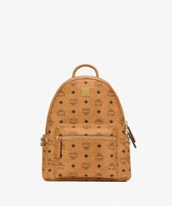 New Arrivals Mcm (cognac Medium Stark Studs Backpack In Visetos)