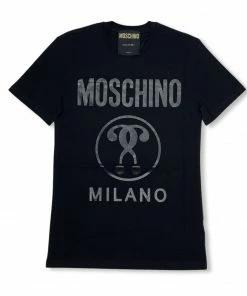 New Arrivals Moschino (black Double Question Mark Jersey T-shirt)