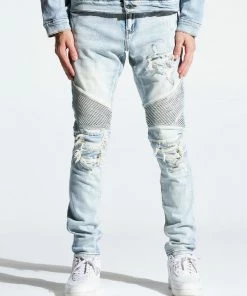 Crysp Denim (light Blue Biker Wash Jeans)